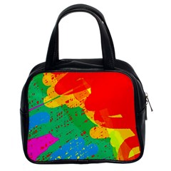 Colorful Abstract Design Classic Handbags (2 Sides) by Valentinaart