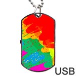 Colorful abstract design Dog Tag USB Flash (One Side) Front