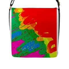 Colorful Abstract Design Flap Messenger Bag (l)  by Valentinaart