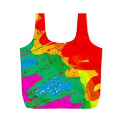 Colorful Abstract Design Full Print Recycle Bags (m) 