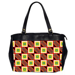 Squares And Rectangles Pattern                                                                                          Oversize Office Handbag (2 Sides)