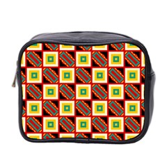 Squares And Rectangles Pattern                                                                                          Mini Toiletries Bag (two Sides)