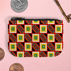 Squares And Rectangles Pattern                                                                                          	mini Coin Purse