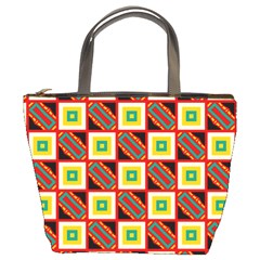 Squares And Rectangles Pattern                                                                                          	bucket Bag