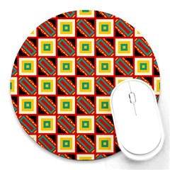 Squares And Rectangles Pattern                                                                                          			round Mousepad