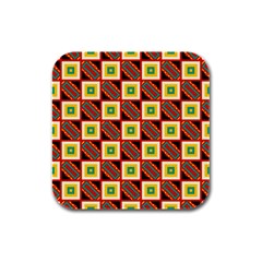 Squares And Rectangles Pattern                                                                                          			rubber Square Coaster (4 Pack