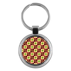 Squares And Rectangles Pattern                                                                                          			key Chain (round) by LalyLauraFLM