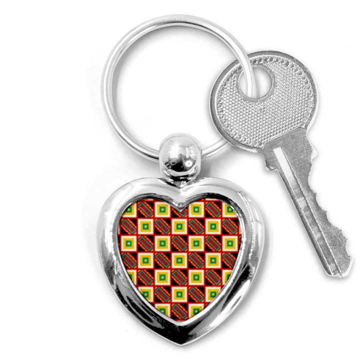 Squares and rectangles pattern                                                                                          			Key Chain (Heart)