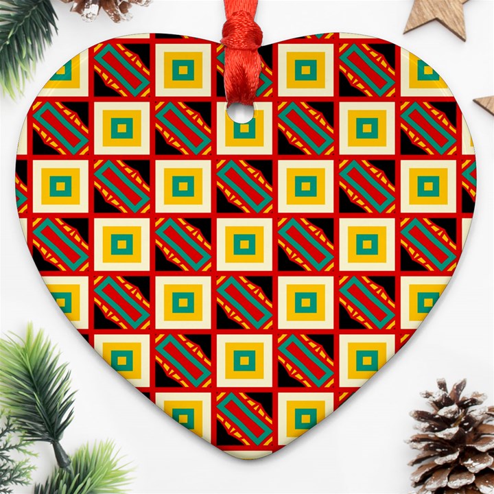 Squares and rectangles pattern                                                                                          			Ornament (Heart)