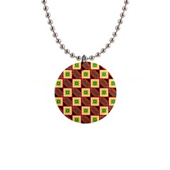 Squares And Rectangles Pattern                                                                                          			1  Button Necklace