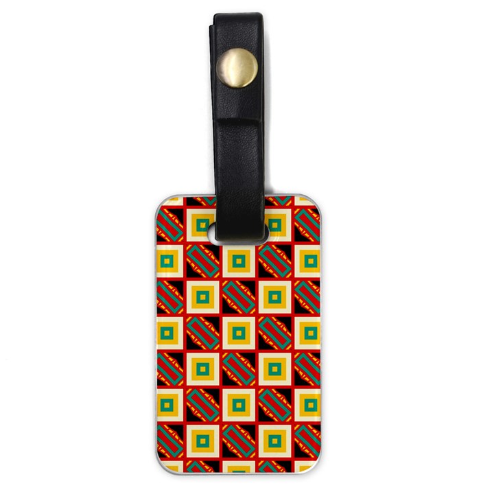 Squares and rectangles pattern                                                                                          			Luggage Tag (one side)