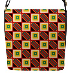 Squares And Rectangles Pattern                                                                                          			flap Closure Messenger Bag (s) by LalyLauraFLM