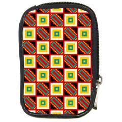 Squares And Rectangles Pattern                                                                                          			compact Camera Leather Case