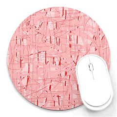 Elegant Pink Pattern Round Mousepads