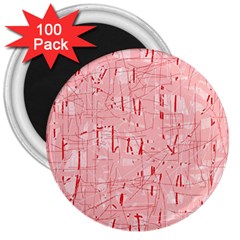 Elegant Pink Pattern 3  Magnets (100 Pack)