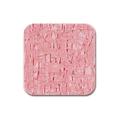 Elegant Pink Pattern Rubber Square Coaster (4 Pack)  by Valentinaart