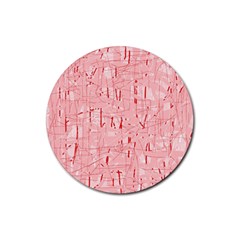 Elegant Pink Pattern Rubber Coaster (round) 