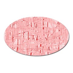 Elegant Pink Pattern Oval Magnet