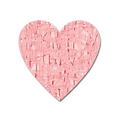 Elegant Pink Pattern Heart Magnet