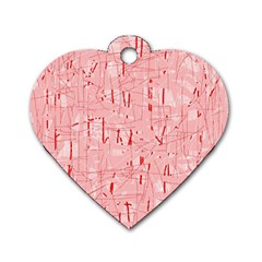 Elegant Pink Pattern Dog Tag Heart (one Side)