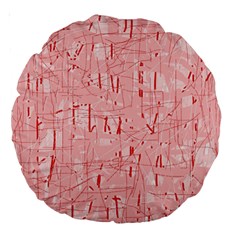 Elegant Pink Pattern Large 18  Premium Round Cushions