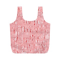 Elegant Pink Pattern Full Print Recycle Bags (m) 