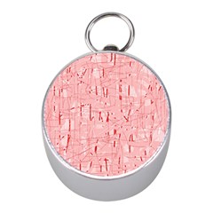 Elegant Pink Pattern Mini Silver Compasses