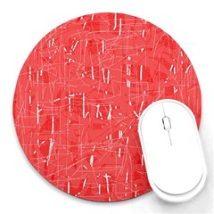 Red Pattern Round Mousepads by Valentinaart