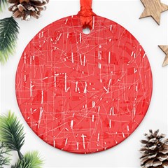 Red Pattern Ornament (round)  by Valentinaart