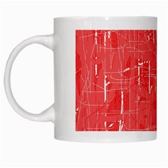 Red Pattern White Mugs by Valentinaart