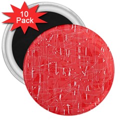 Red Pattern 3  Magnets (10 Pack) 