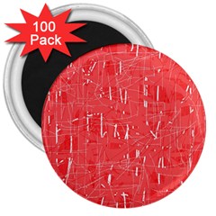 Red Pattern 3  Magnets (100 Pack)