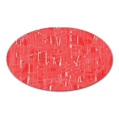 Red Pattern Oval Magnet