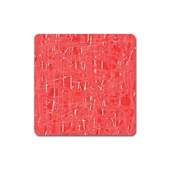 Red Pattern Square Magnet