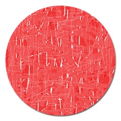 Red Pattern Magnet 5  (round)