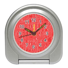 Red Pattern Travel Alarm Clocks by Valentinaart