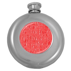 Red Pattern Round Hip Flask (5 Oz)