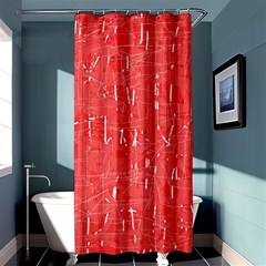 Red Pattern Shower Curtain 36  X 72  (stall)  by Valentinaart