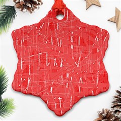 Red Pattern Snowflake Ornament (2-side)