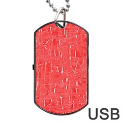 Red Pattern Dog Tag Usb Flash (one Side)