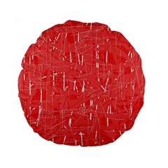 Red Pattern Standard 15  Premium Round Cushions by Valentinaart