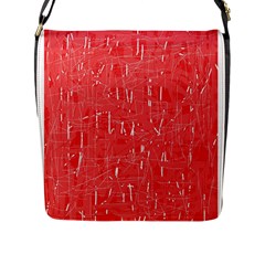 Red Pattern Flap Messenger Bag (l)  by Valentinaart