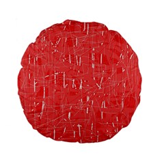 Red Pattern Standard 15  Premium Flano Round Cushions