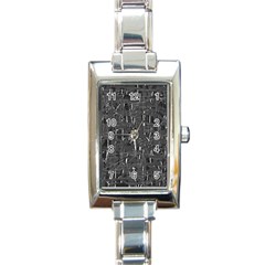 Gray Pattern Rectangle Italian Charm Watch