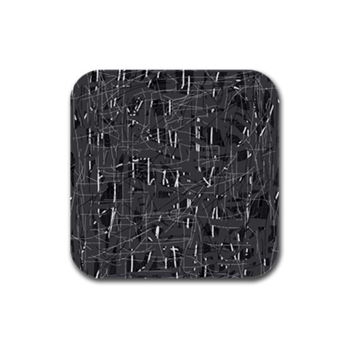 Gray pattern Rubber Square Coaster (4 pack) 