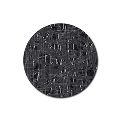 Gray Pattern Rubber Coaster (round)  by Valentinaart