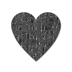 Gray Pattern Heart Magnet