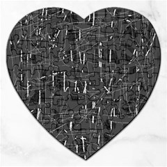 Gray Pattern Jigsaw Puzzle (heart) by Valentinaart