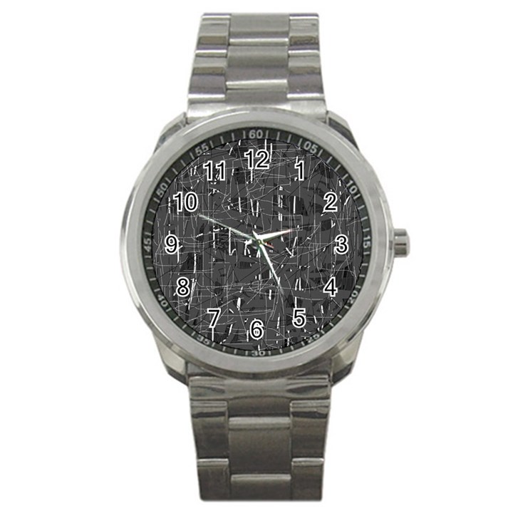 Gray pattern Sport Metal Watch