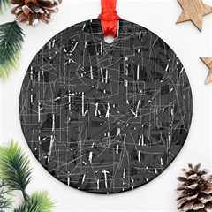 Gray Pattern Round Ornament (two Sides)  by Valentinaart